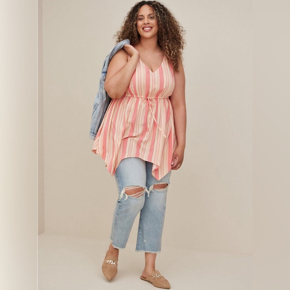 Torrid Babydoll Challis Hanky Hem Top